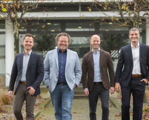 Das neue Team der Geschäftsführung mit klarer Ausrichtung: (v.l.n.r.) Dr. Valentin Clemens (CAO), Claus Artmayer (CSO), Georg Eckmair (CFO) und Bastian Litterscheid (COO).